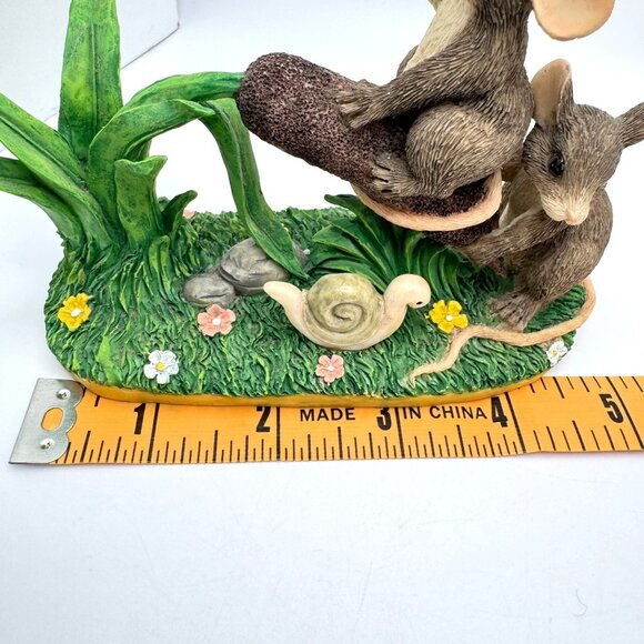 Charming Tails Silvestri Figurine Cattails Catapult Dean Griff  Mice 87/448 Vtg - Picture 4 of 12